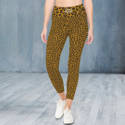 Cheetah Orange High Waist Pockets Leggings