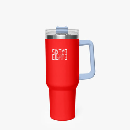 Sixty Eight 93 Logo White Red 40oz Hydrator Tumbler Cup