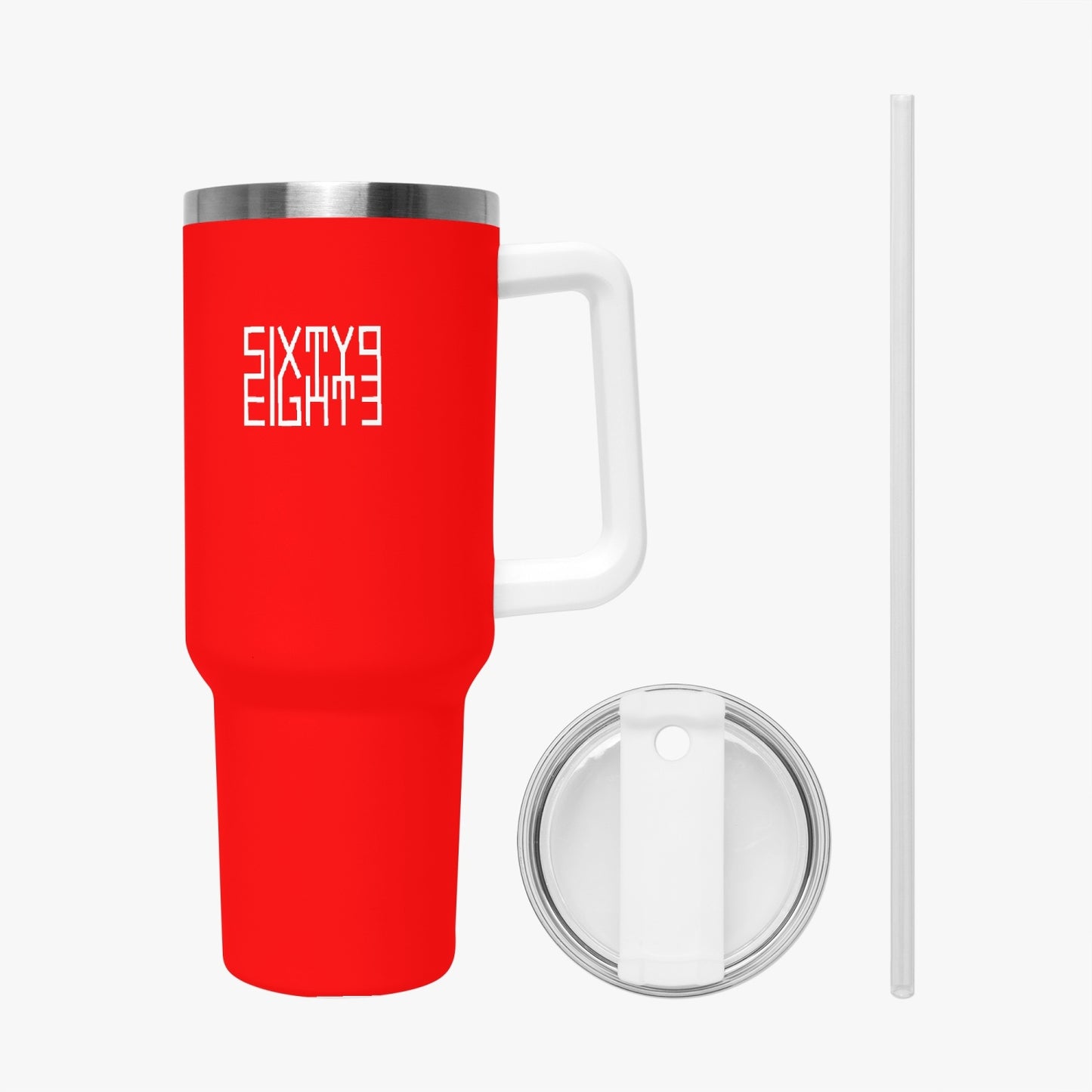 Sixty Eight 93 Logo White Red 40oz Hydrator Tumbler Cup