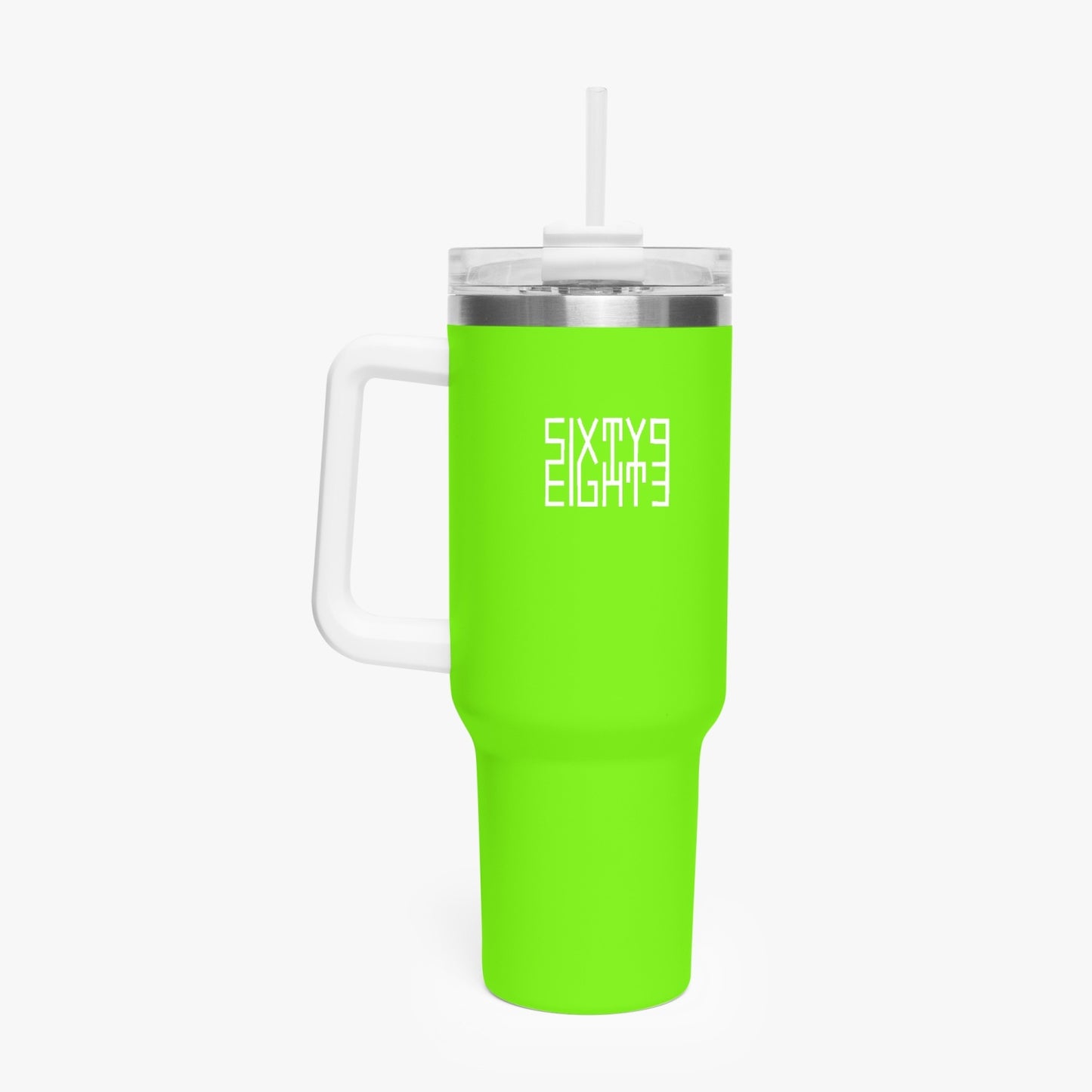 Sixty Eight 93 Logo White Lime Green 40oz Hydrator Tumbler Cup