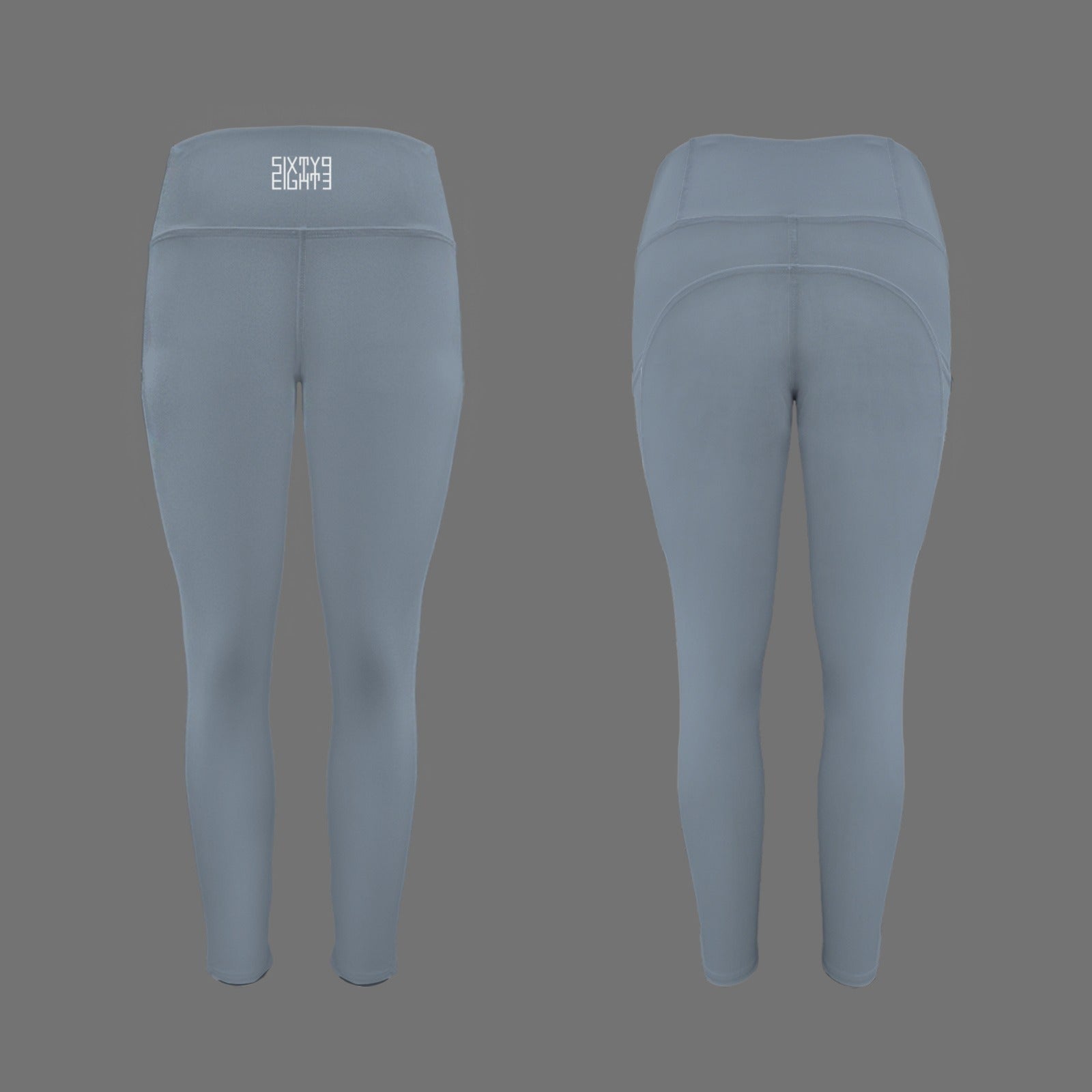 Slate Grey High Waist Pockets Leggings