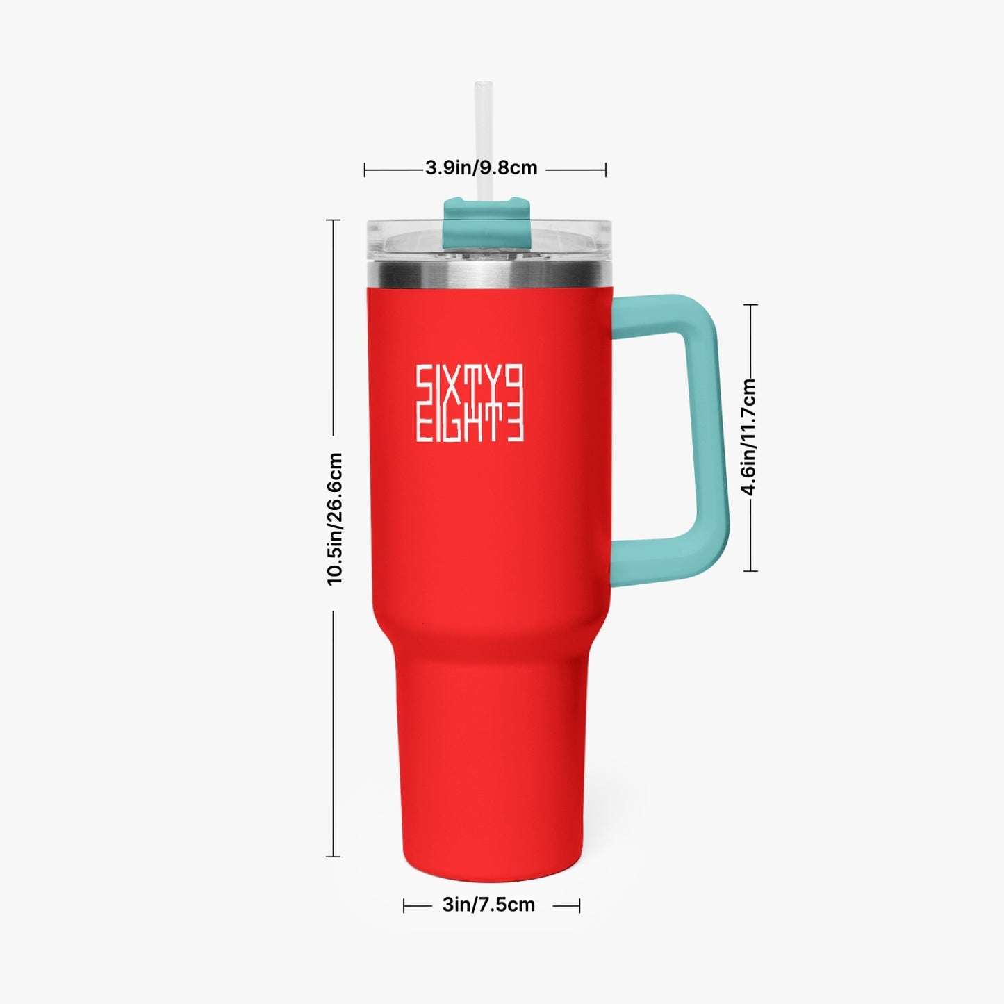 Sixty Eight 93 Logo White Red 40oz Hydrator Tumbler Cup