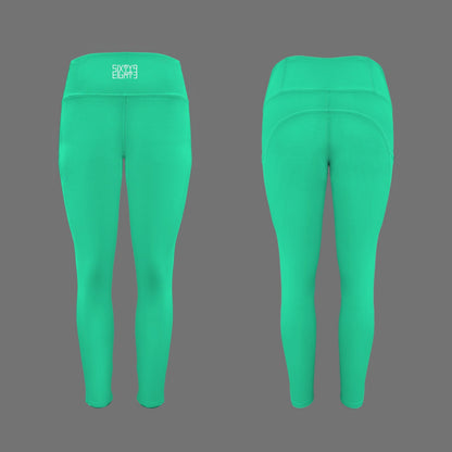 Sea Green High Waist Pockets Leggings