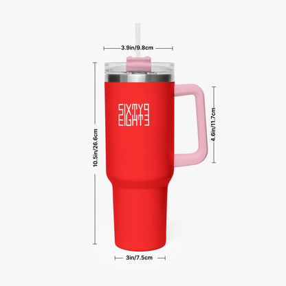 Sixty Eight 93 Logo White Red 40oz Hydrator Tumbler Cup