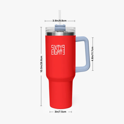 Sixty Eight 93 Logo White Red 40oz Hydrator Tumbler Cup