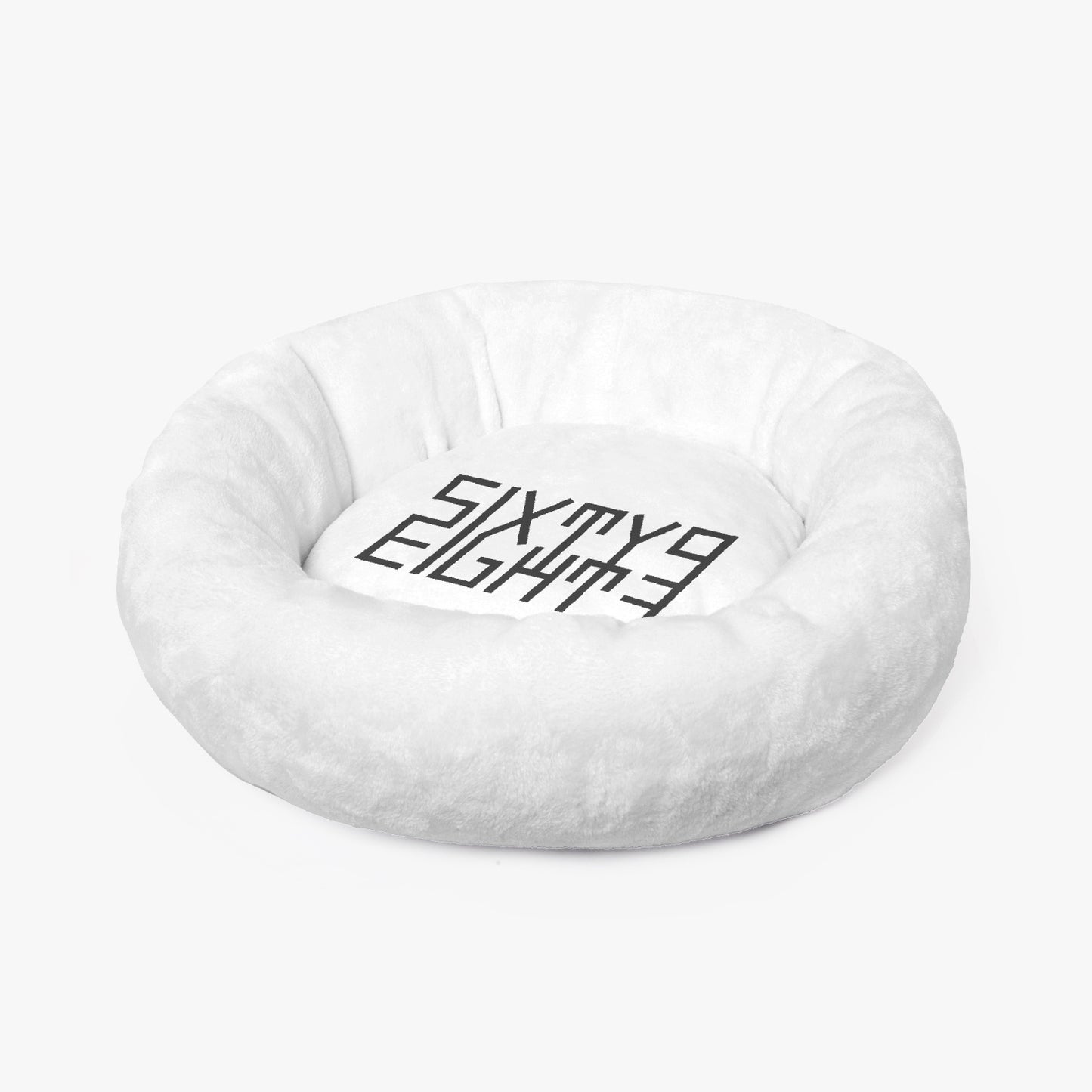 Sixty Eight 93 Logo Black White Round Large Size Pet Bed