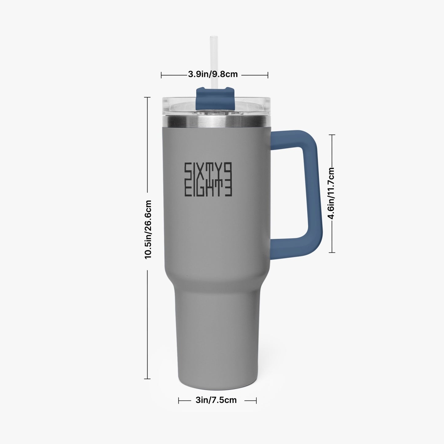 Sixty Eight 93 Logo Black Grey 40oz Hydrator Tumbler Cup