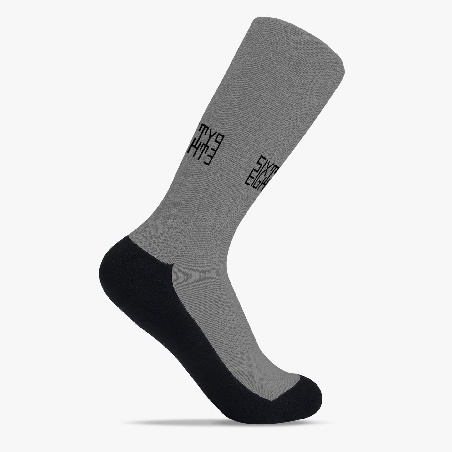 Sixty Eight 93 Logo Black Grey Reinforced Sports Socks