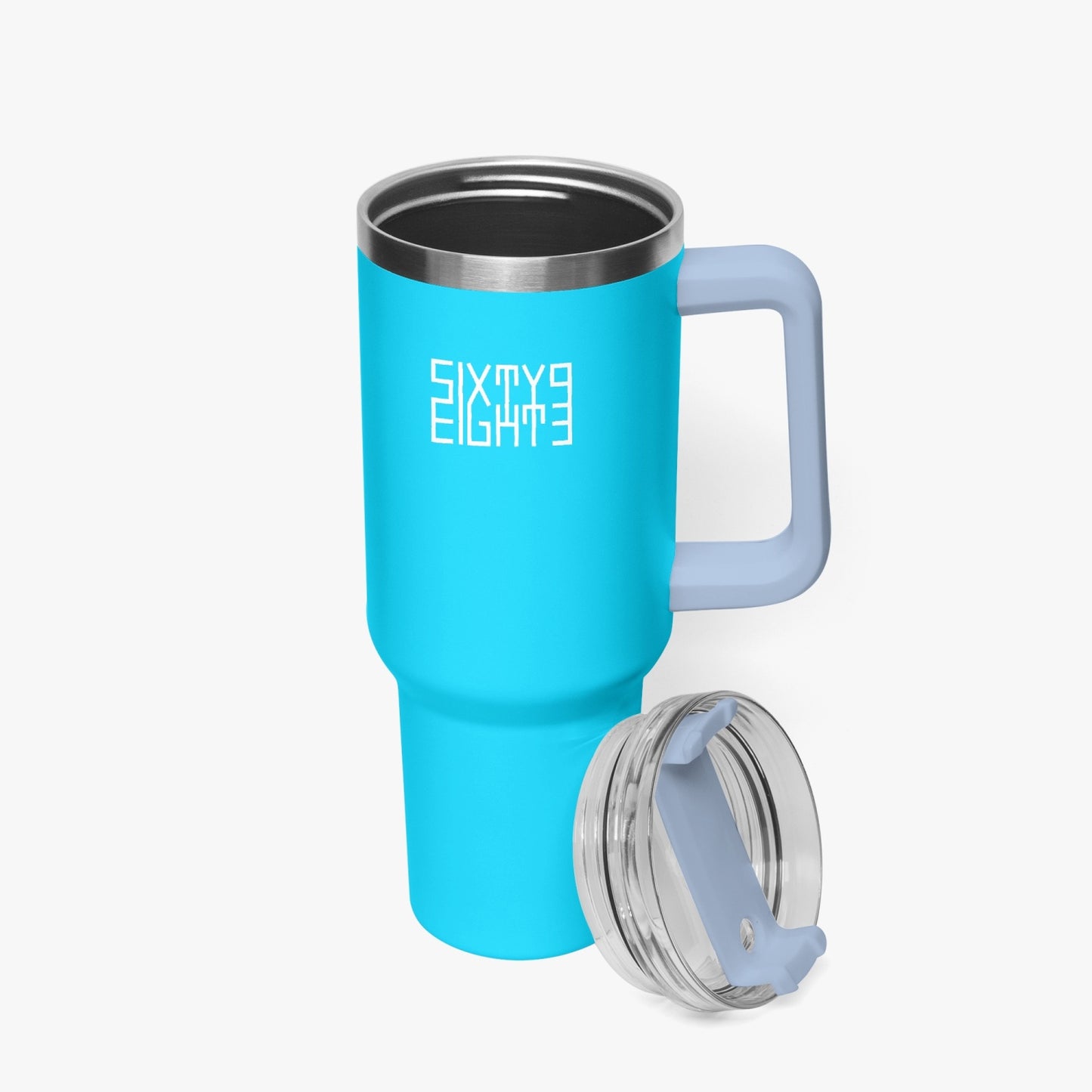 Sixty Eight 93 Logo White Aqua Blue 40oz Hydrator Tumbler Cup