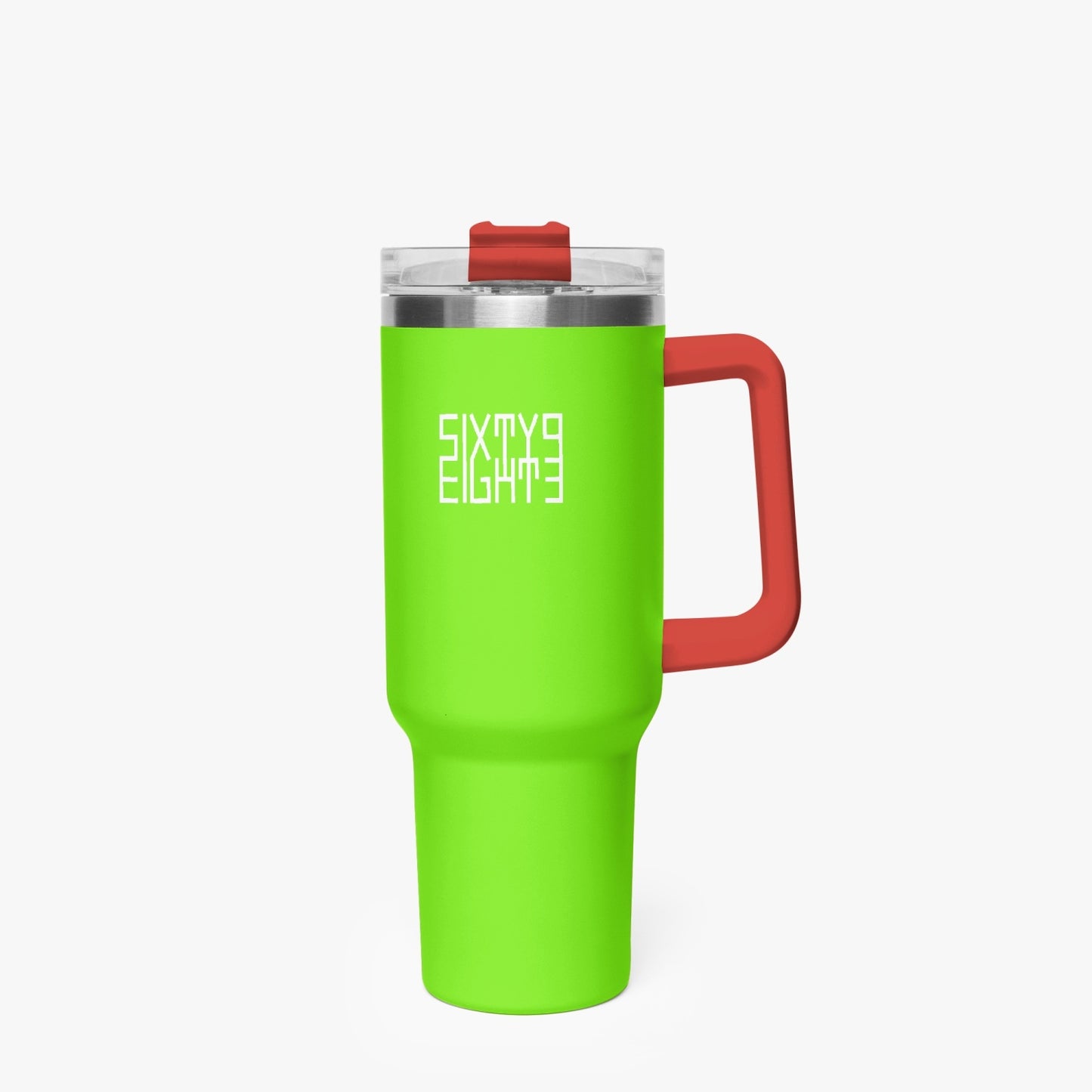 Sixty Eight 93 Logo White Lime Green 40oz Hydrator Tumbler Cup