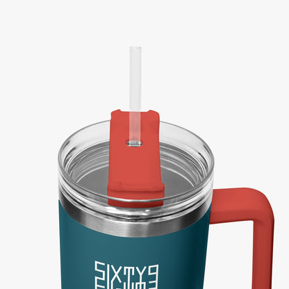 Sixty Eight 93 Logo White Dark Teal 40oz Hydrator Tumbler Cup