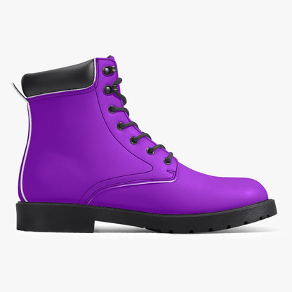 Sixty Eight 93 Logo White Purple Leather Boots