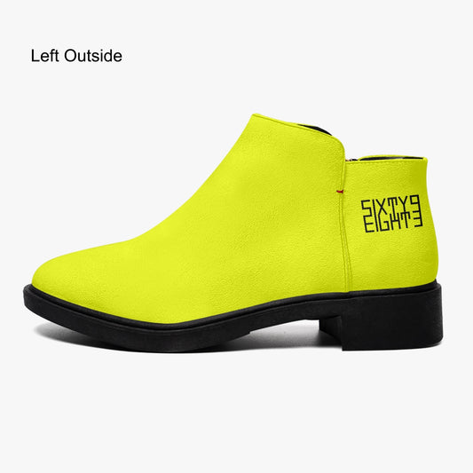 Sixty Eight 93 Logo Black Lemonade Suede Zipper Boots