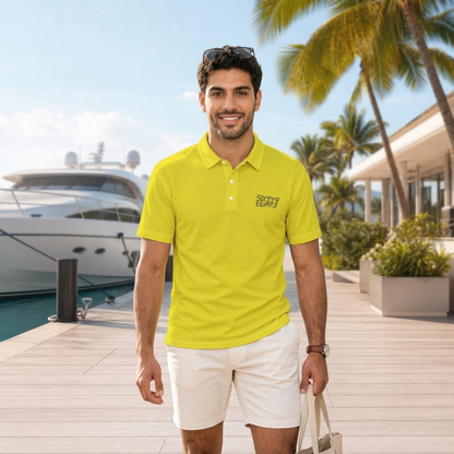 Sixty Eight 93 Logo Black Men's Lemonade Cotton Polo Shirt