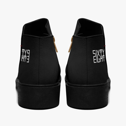Sixty Eight 93 Logo White Black Suede Zipper Boots