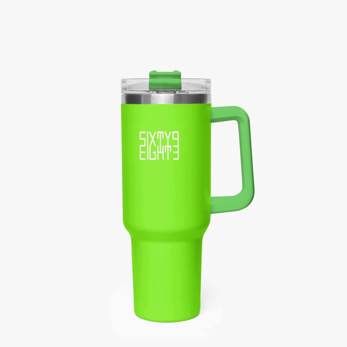 Sixty Eight 93 Logo White Lime Green 40oz Hydrator Tumbler Cup