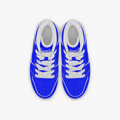 Sixty Eight 93 Logo White Blue Kids High-Top Shoes