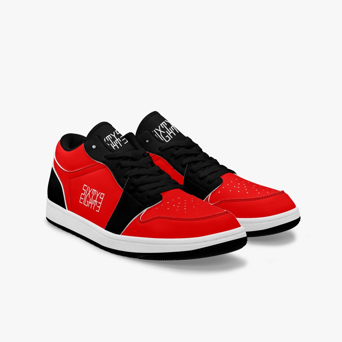 Sixty Eight 93 Logo White Black & Red SENTLT1 Shoes