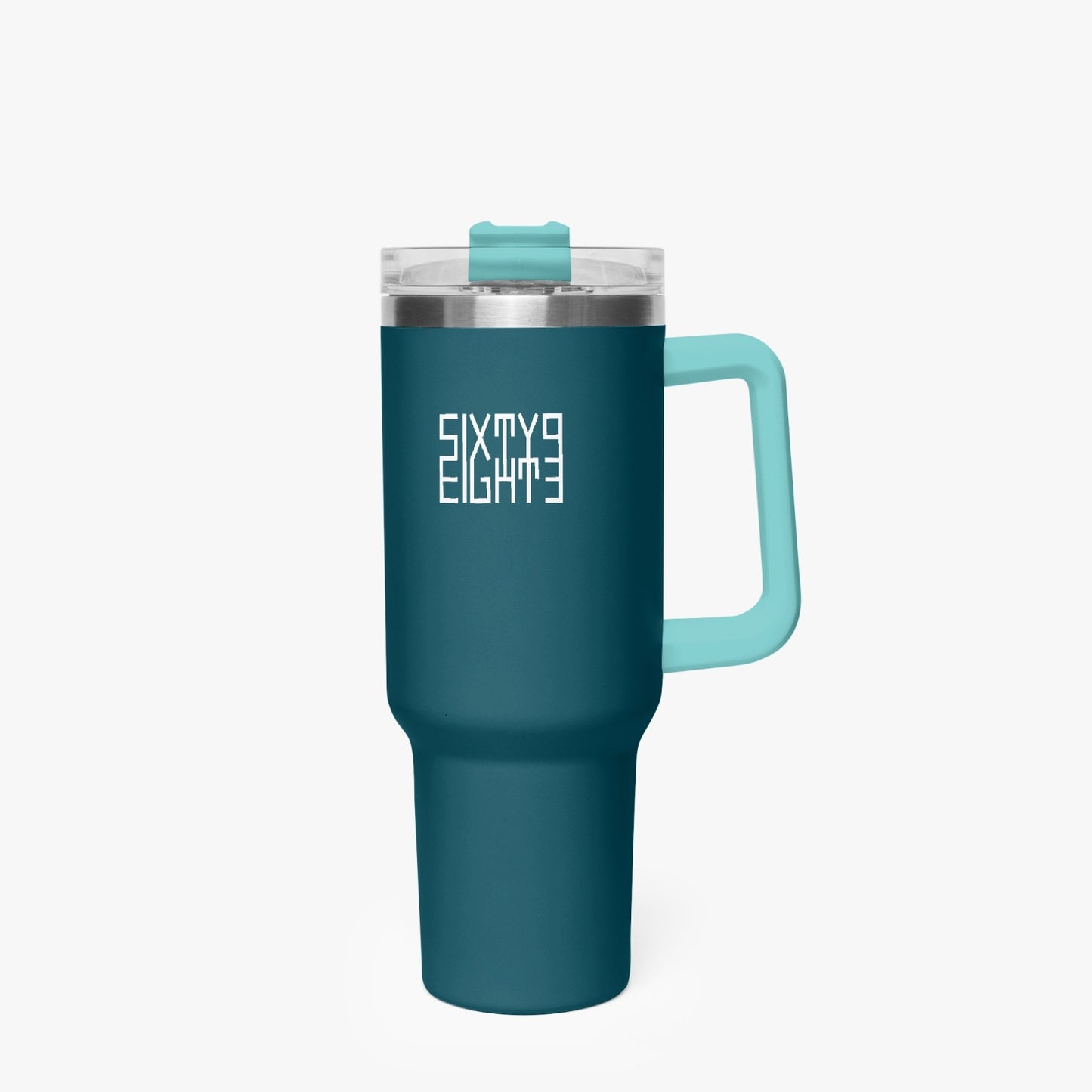 Sixty Eight 93 Logo White Dark Teal 40oz Hydrator Tumbler Cup