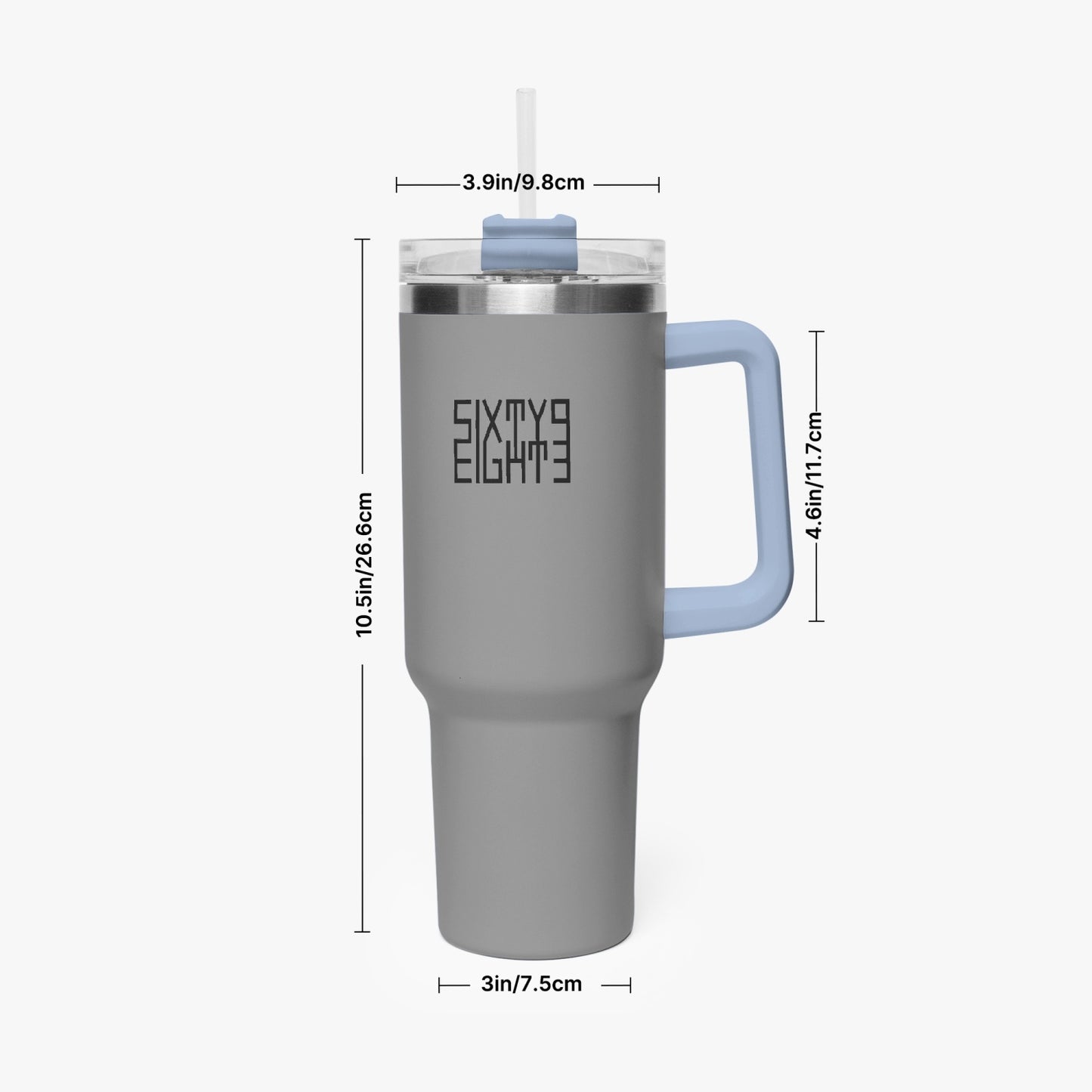 Sixty Eight 93 Logo Black Grey 40oz Hydrator Tumbler Cup