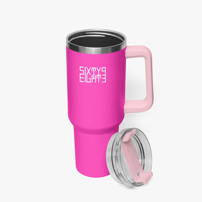 Sixty Eight 93 Logo White Fuchsia 40oz Hydrator Tumbler Cup