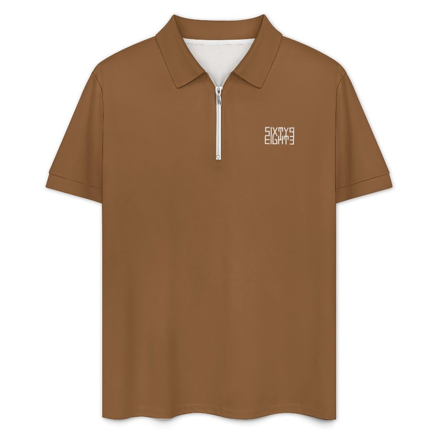 Sixty Eight 93 Men's Chocolate Brown Zip-Up Polo Set