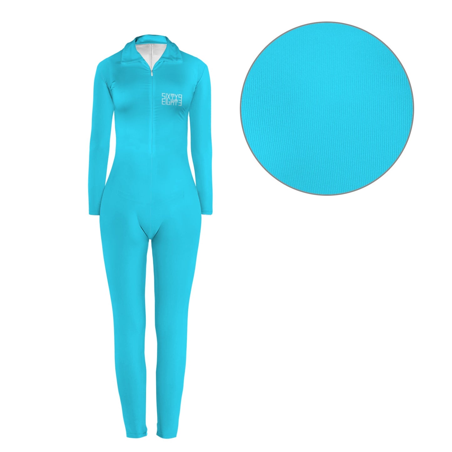 Sixty Eight 93 Aqua Blue Skinny Fit Jumpsuit