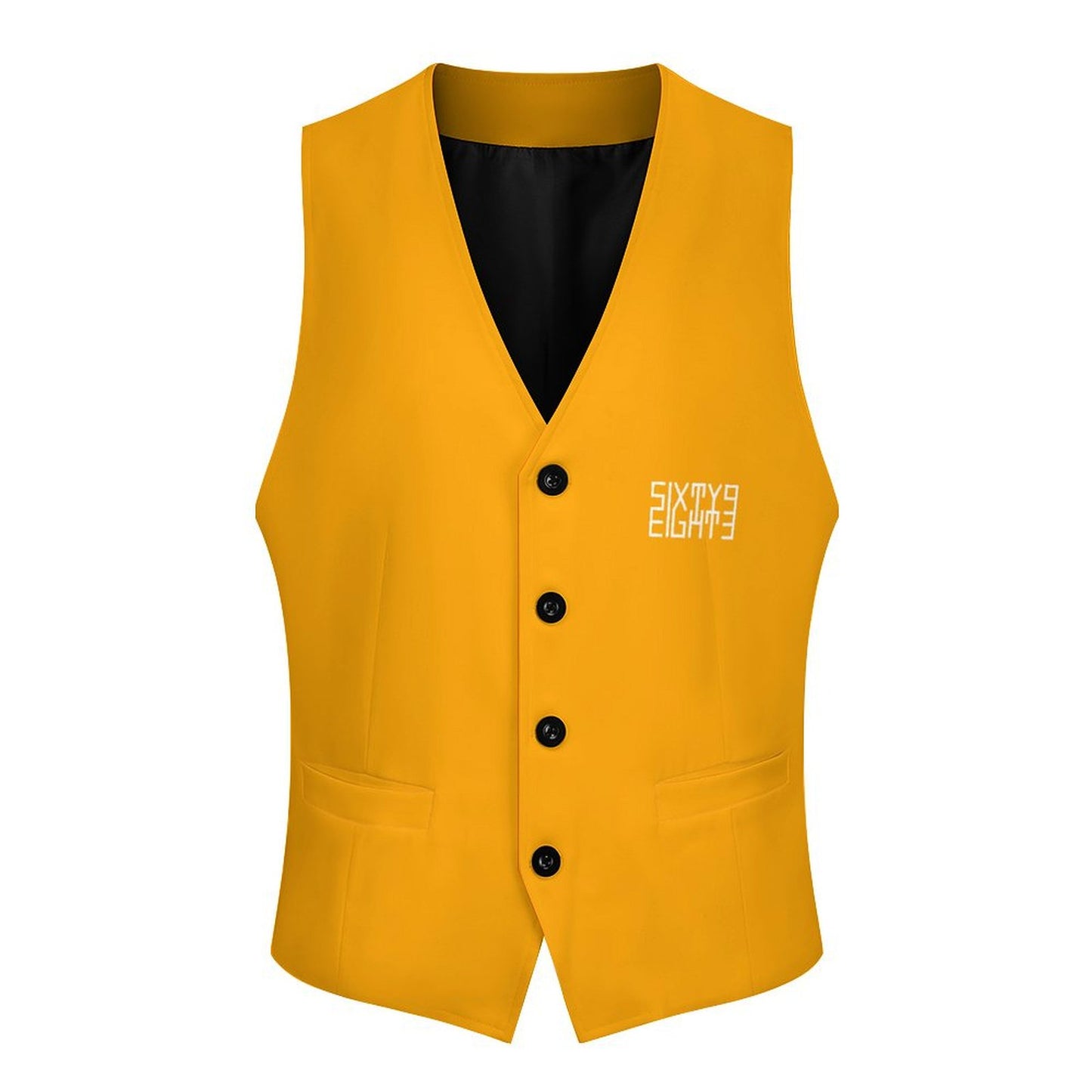 Sixty Eight 93 Logo White Orange Men's Sleeveless Suit Vest