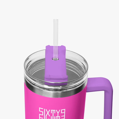 Sixty Eight 93 Logo White Fuchsia 40oz Hydrator Tumbler Cup