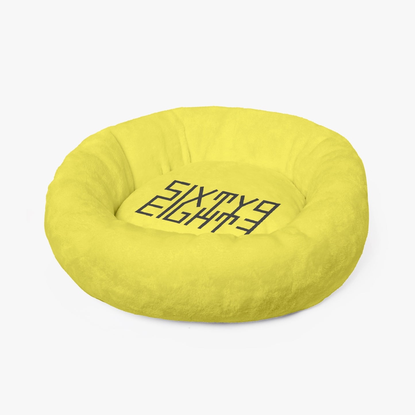 Sixty Eight 93 Logo Black Lemonade Round Large Size Pet Bed