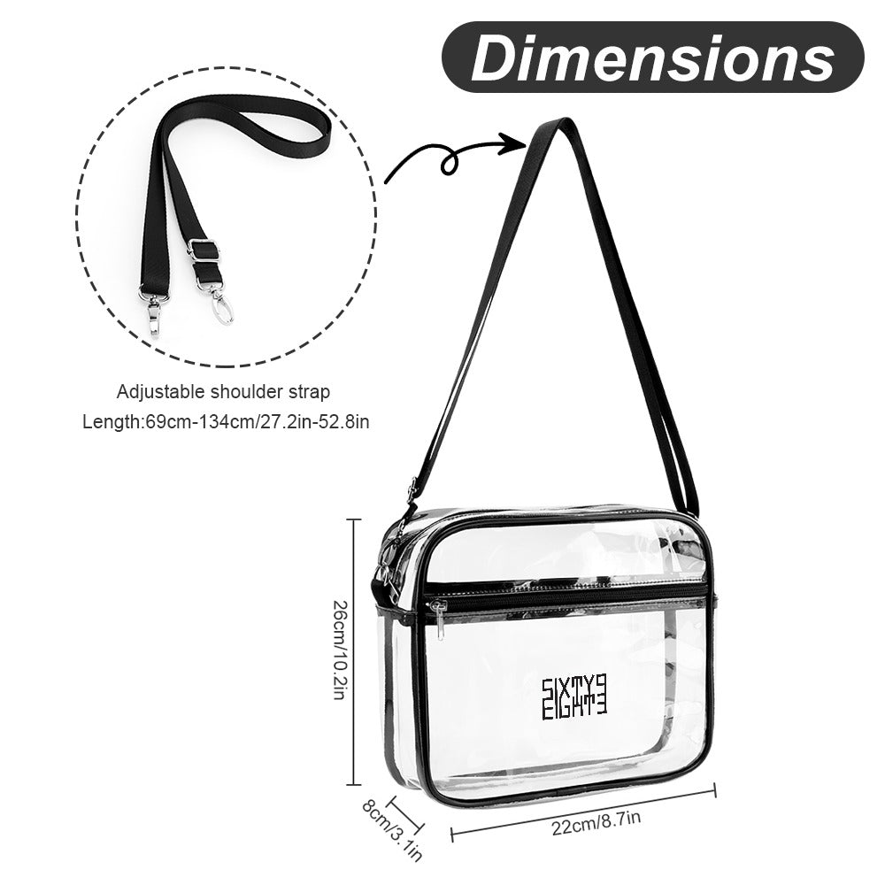 Sixty Eight 93 Logo Black Transparent Satchel