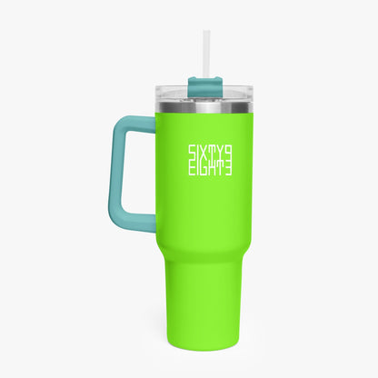 Sixty Eight 93 Logo White Lime Green 40oz Hydrator Tumbler Cup