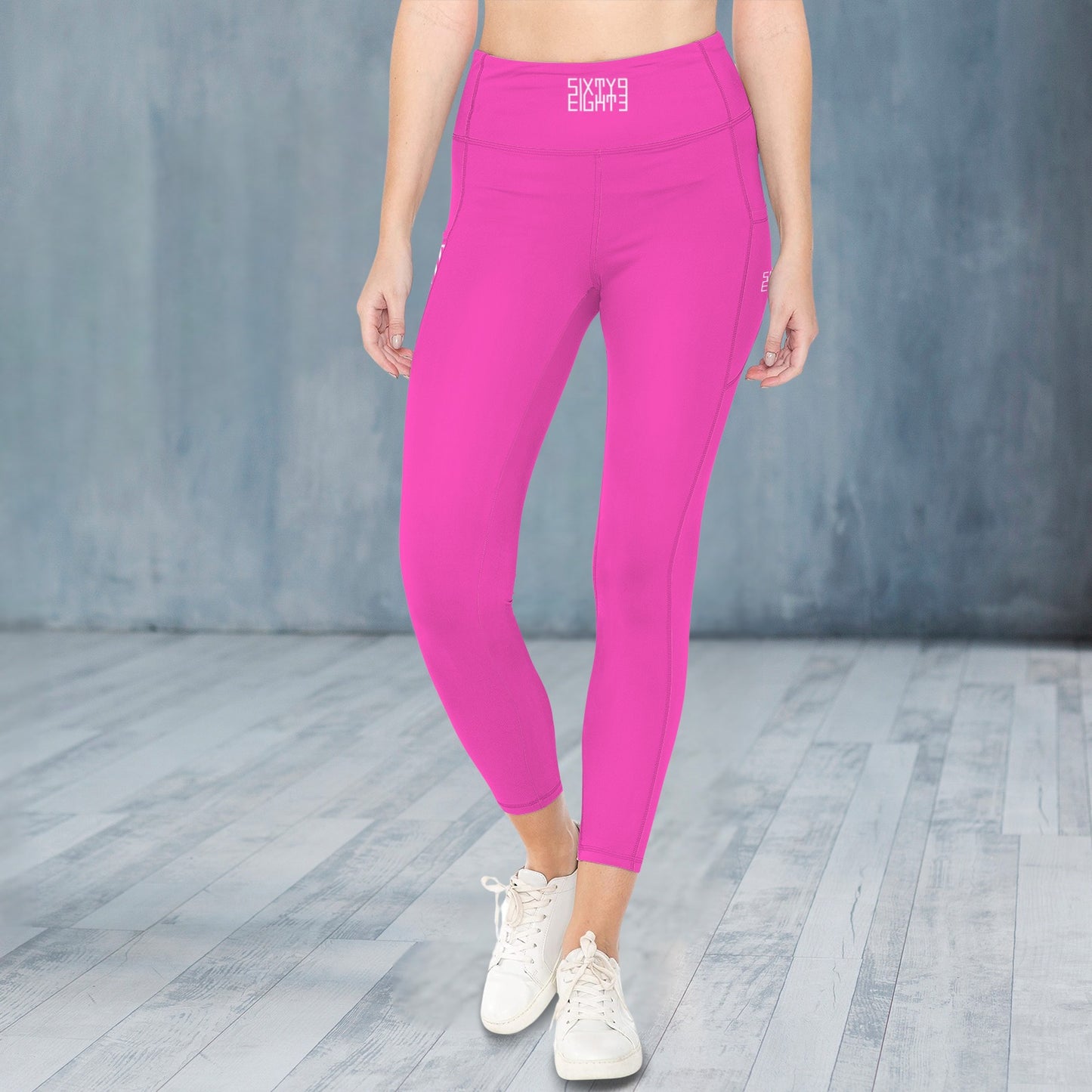 Fuchsia High Waist Pockets Leggings