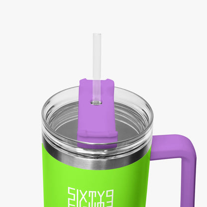 Sixty Eight 93 Logo White Lime Green 40oz Hydrator Tumbler Cup