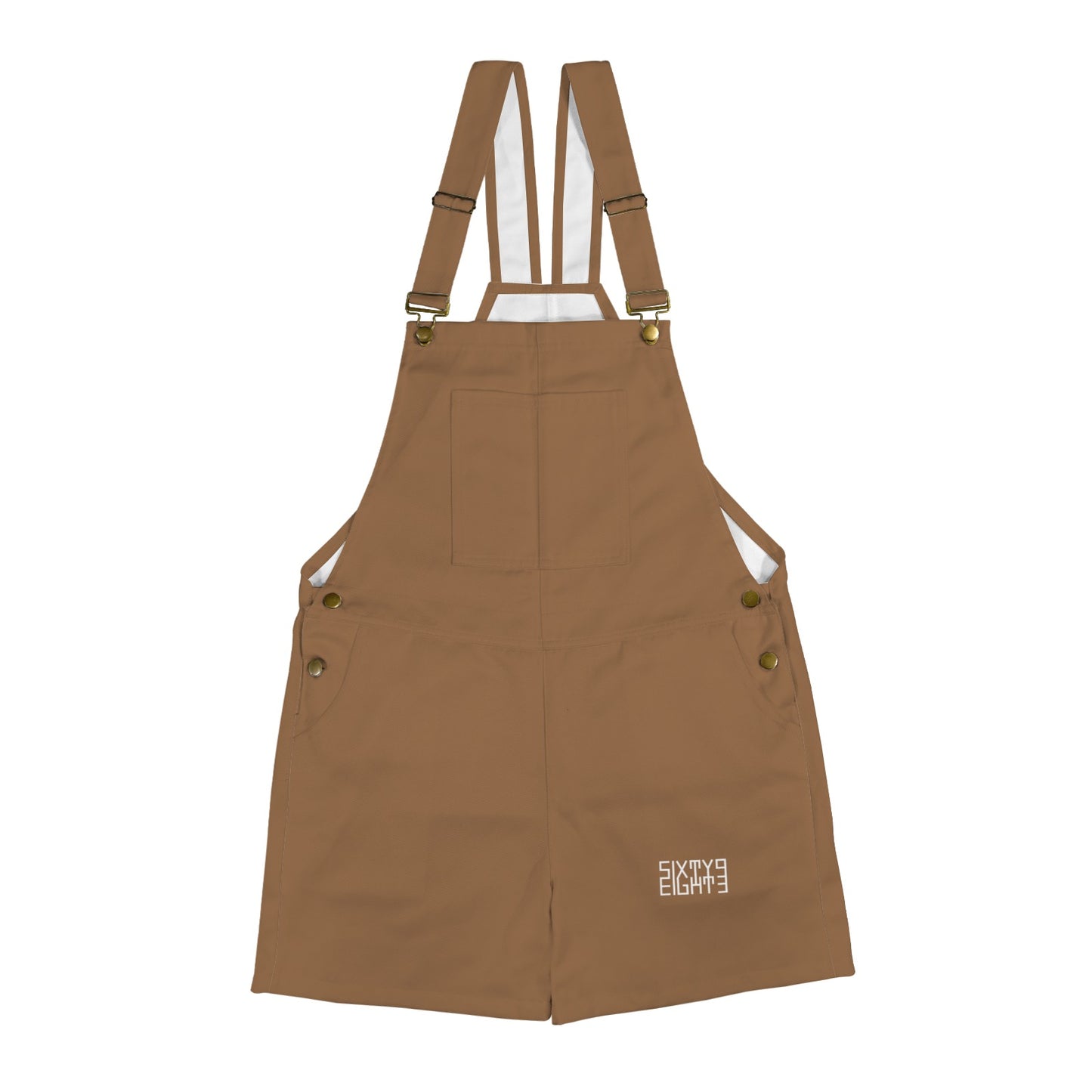 Sixty Eight 93 Logo White Chocolate Brown Overalls