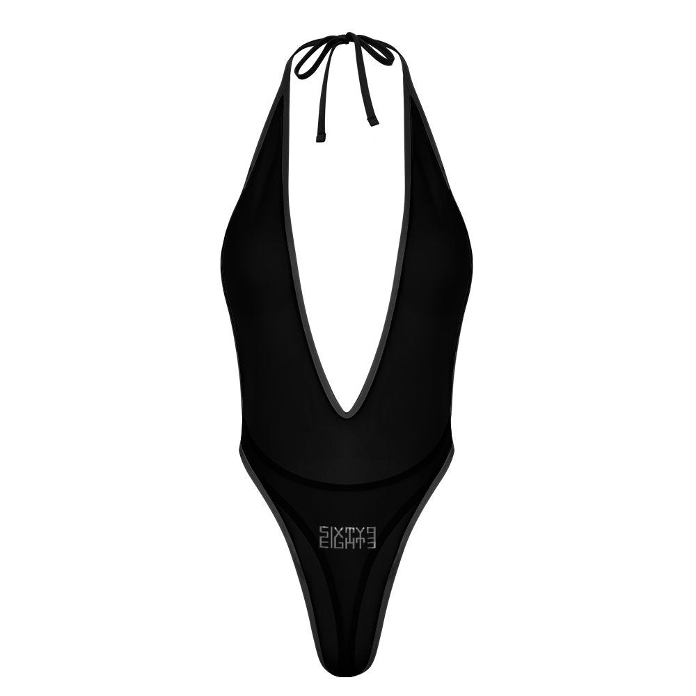 Sixty Eight 93 Logo White Black Deep-V One Piece