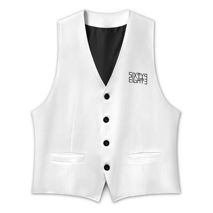 Sixty Eight 93 Logo Black White Men's Sleeveless Suit Vest