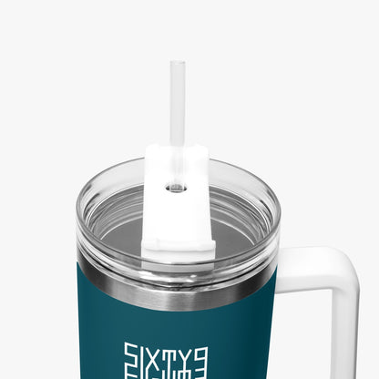 Sixty Eight 93 Logo White Dark Teal 40oz Hydrator Tumbler Cup