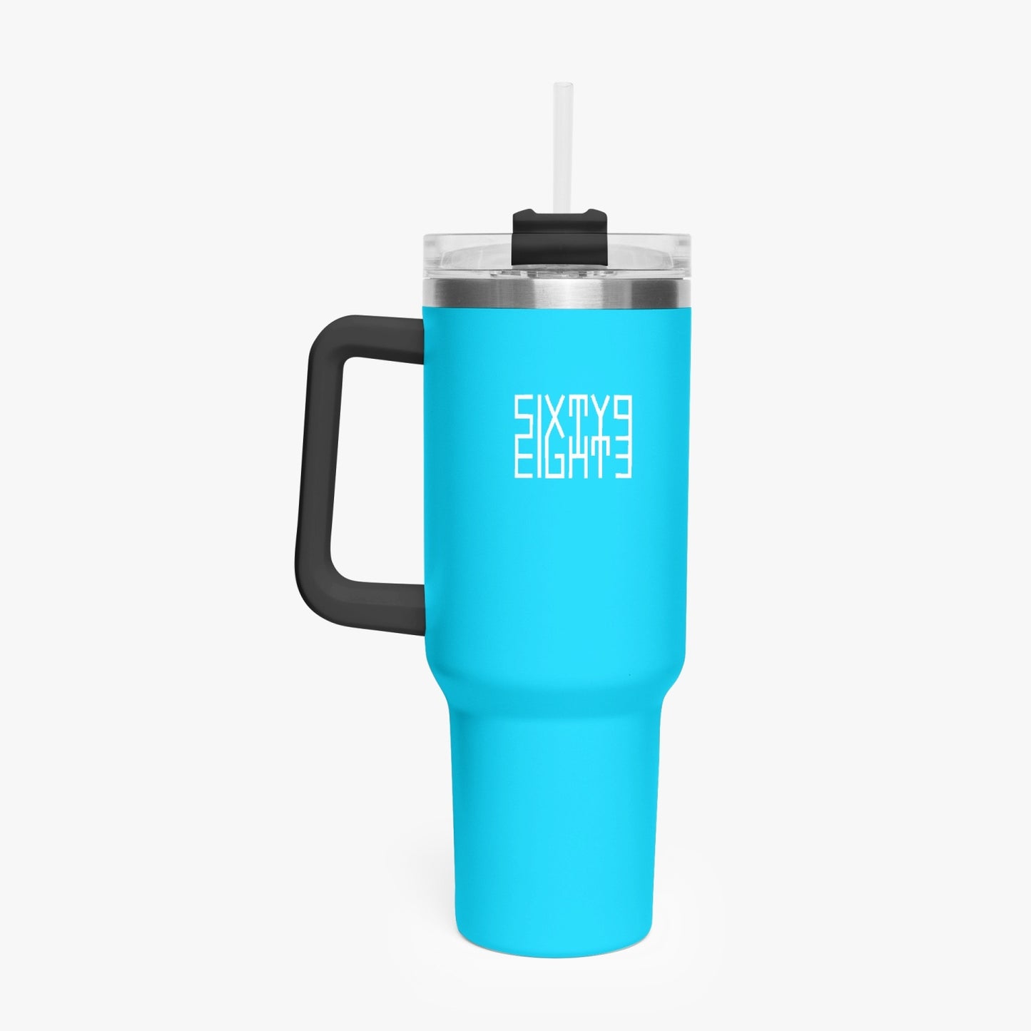 Sixty Eight 93 Logo White Aqua Blue 40oz Hydrator Tumbler Cup