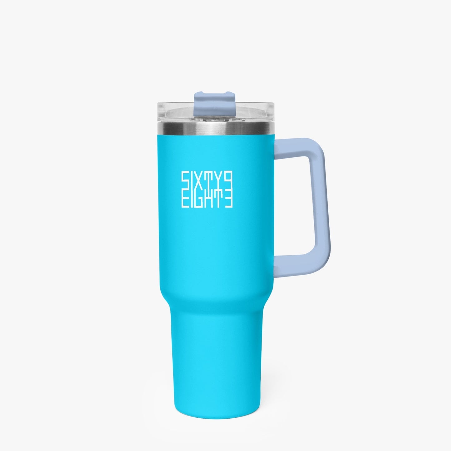 Sixty Eight 93 Logo White Aqua Blue 40oz Hydrator Tumbler Cup