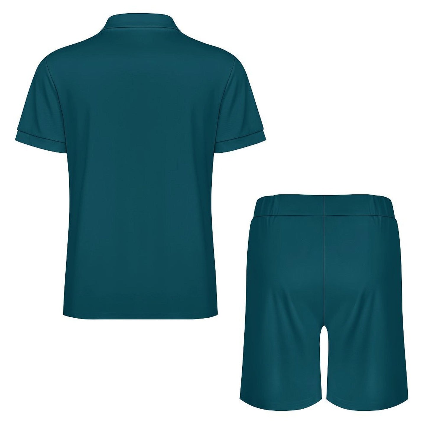 Sixty Eight 93 Men's Dark Teal Zip-Up Polo Set