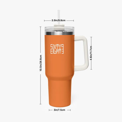 Sixty Eight 93 Logo White Netherland Orange 40oz Hydrator Tumbler Cup