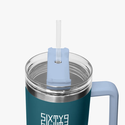 Sixty Eight 93 Logo White Dark Teal 40oz Hydrator Tumbler Cup