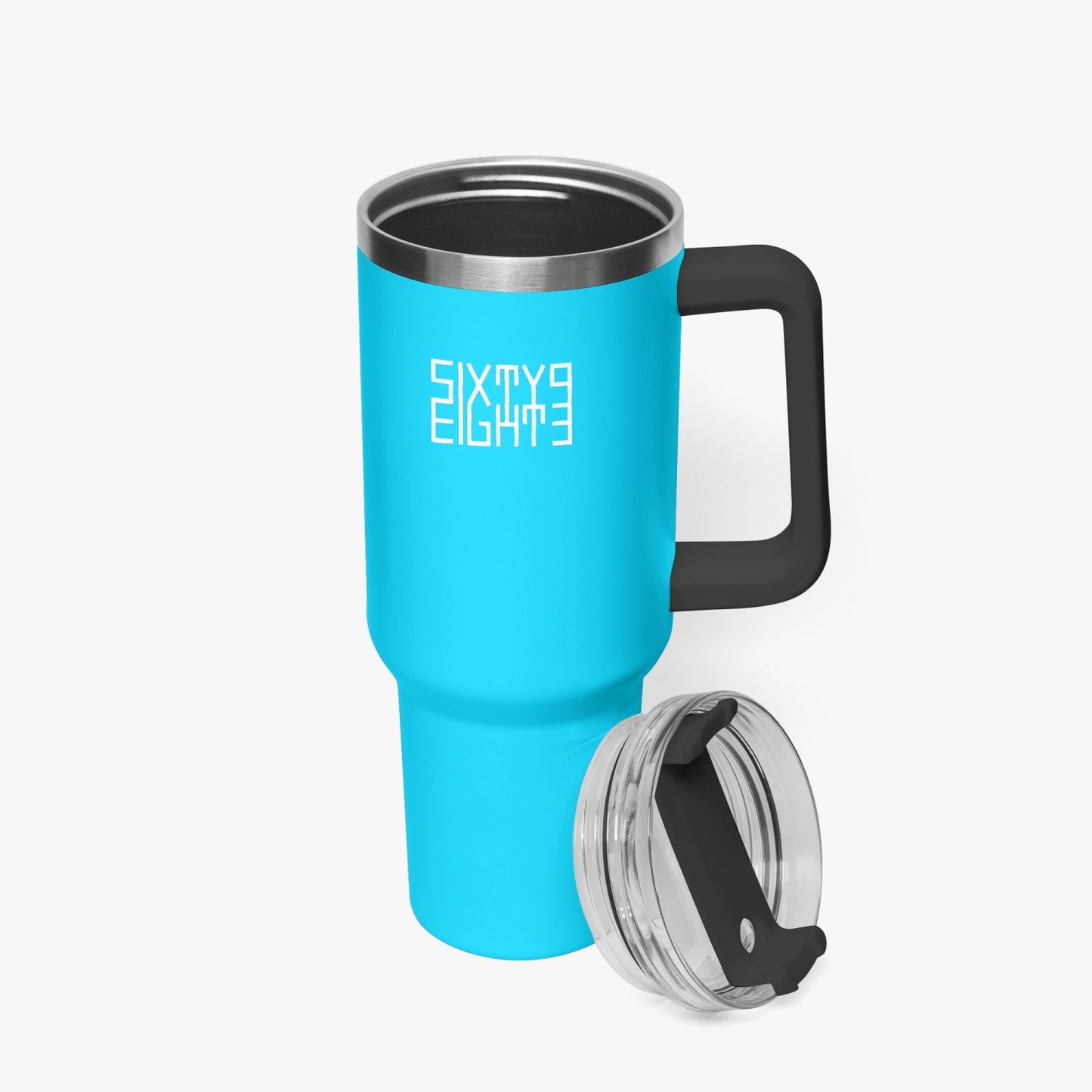 Sixty Eight 93 Logo White Aqua Blue 40oz Hydrator Tumbler Cup