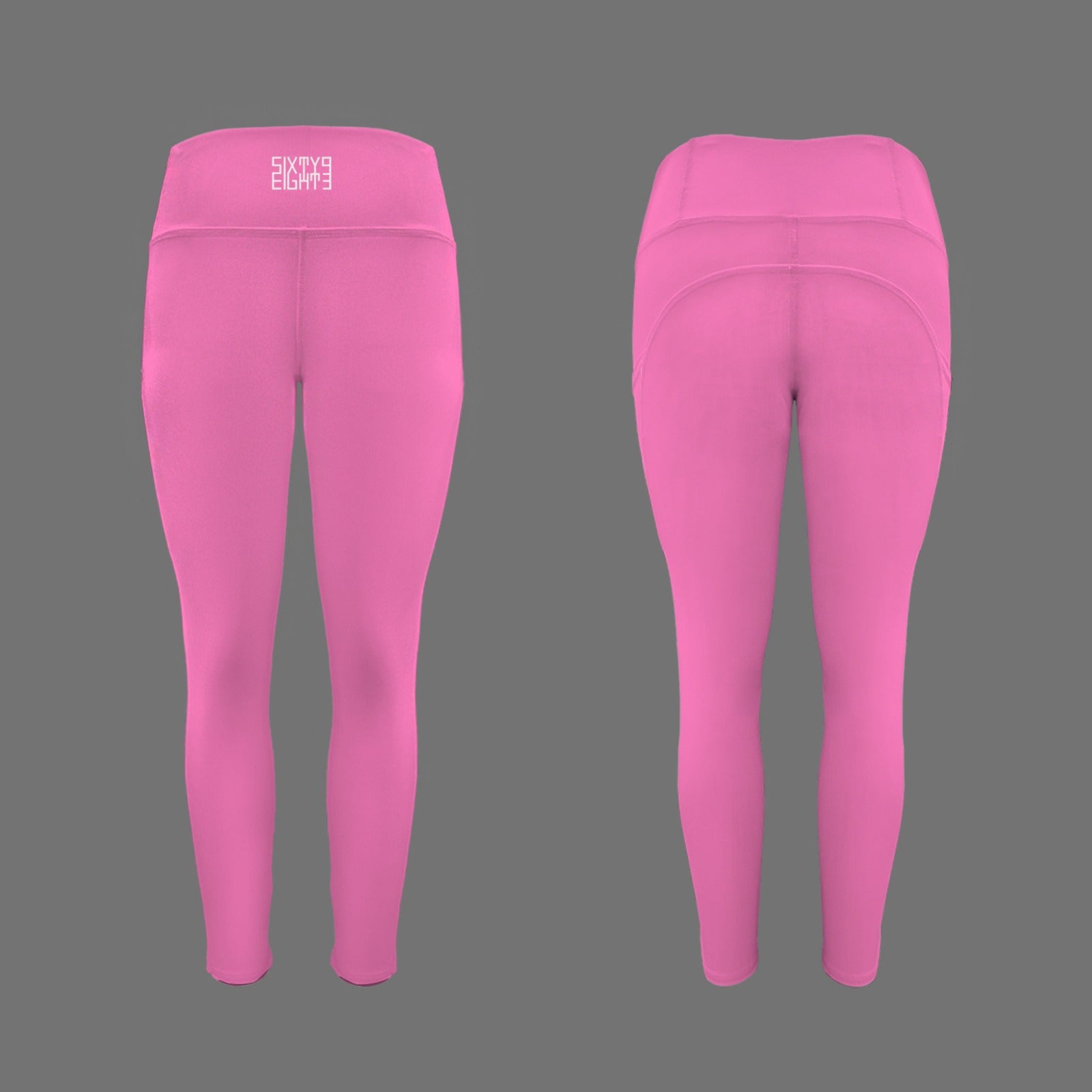 Hot Pink High Waist Pockets Leggings