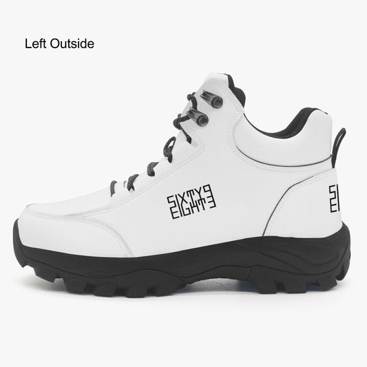 Sixty Eight 93 Logo Black White High Top Boots