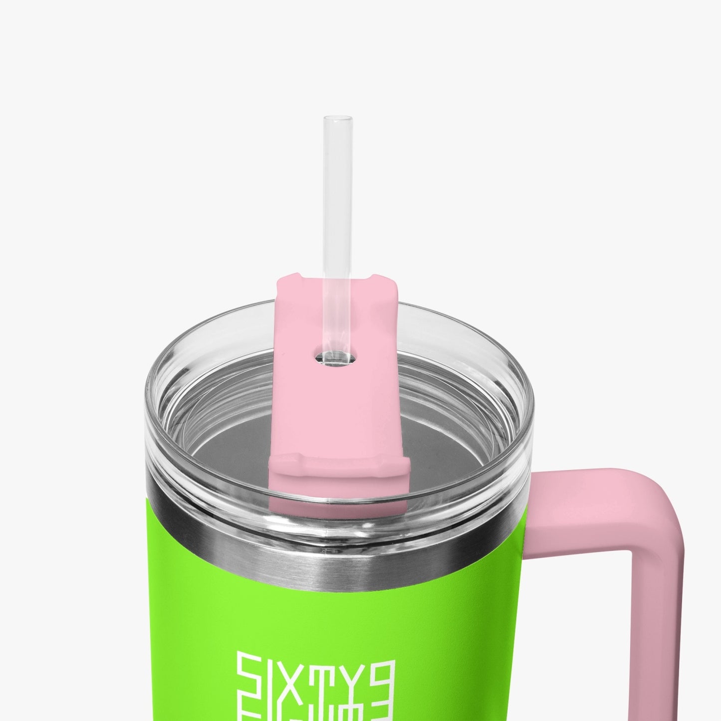 Sixty Eight 93 Logo White Lime Green 40oz Hydrator Tumbler Cup