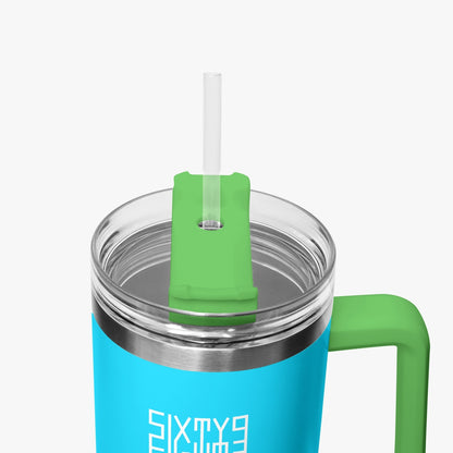 Sixty Eight 93 Logo White Aqua Blue 40oz Hydrator Tumbler Cup