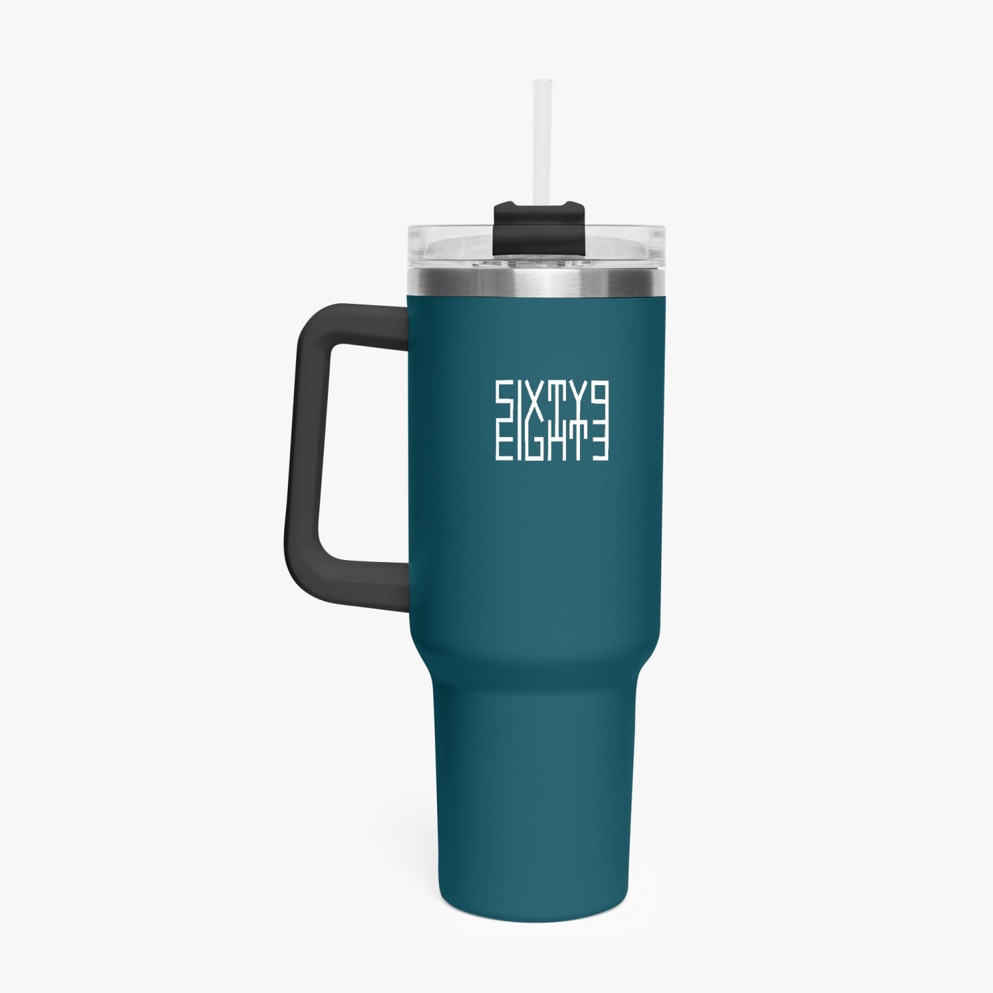 Sixty Eight 93 Logo White Dark Teal 40oz Hydrator Tumbler Cup