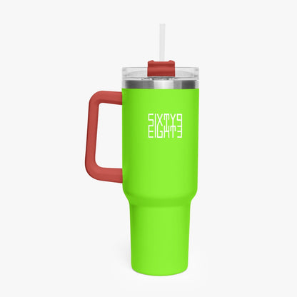 Sixty Eight 93 Logo White Lime Green 40oz Hydrator Tumbler Cup